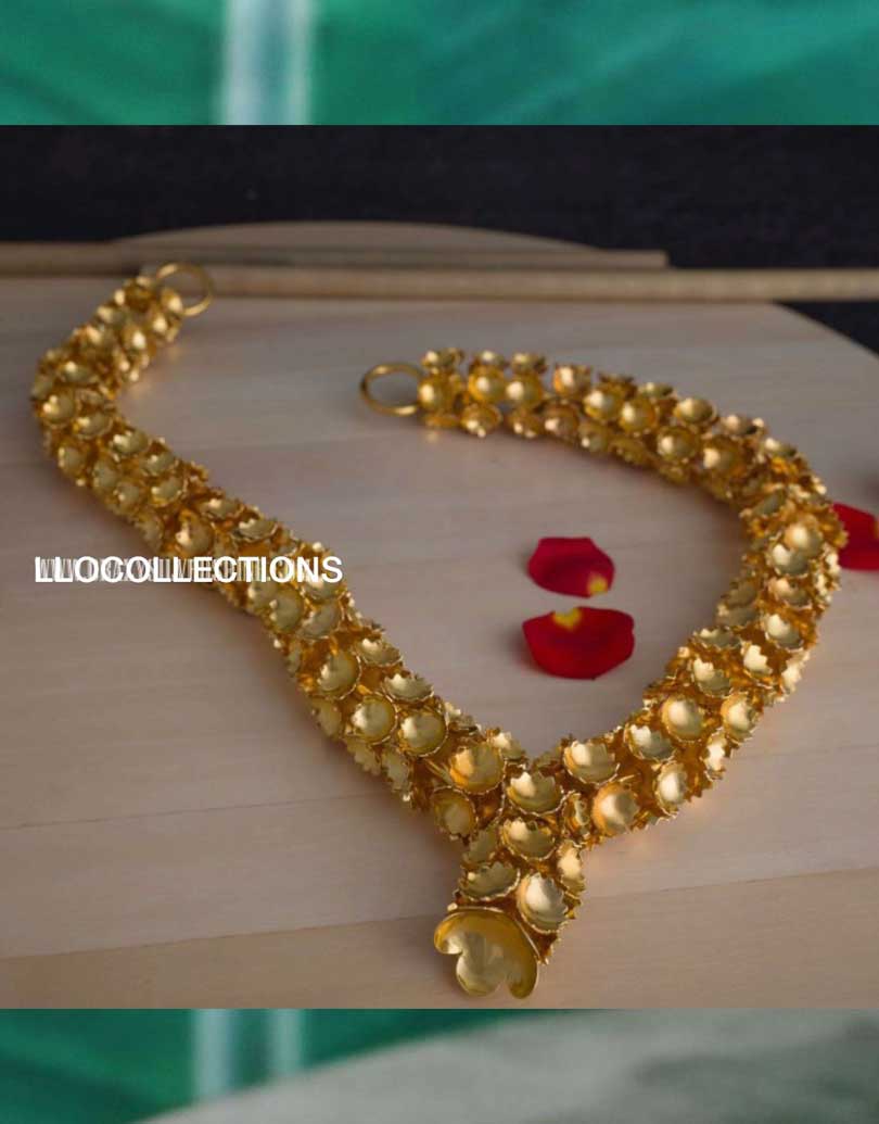 Gold Plated Lotus Flowers Mala