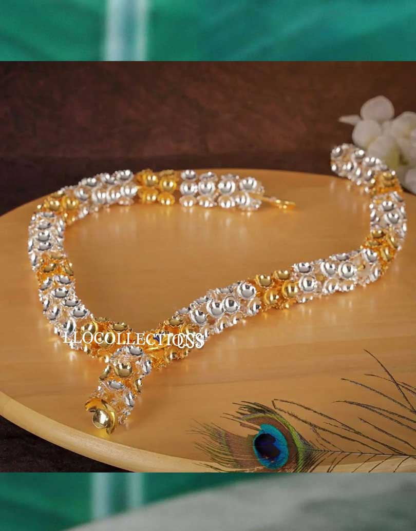 German Silver with Gold Plated Flower Mala